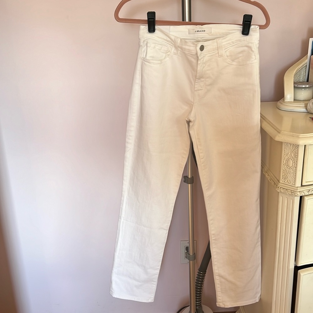 J Brand white Adele Mid-Rise straight jean size 27